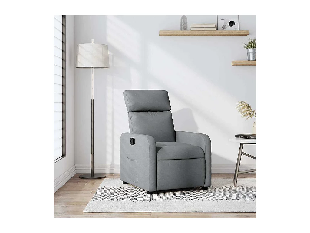 Fauteuil verstelbaar stof lichtgrijs