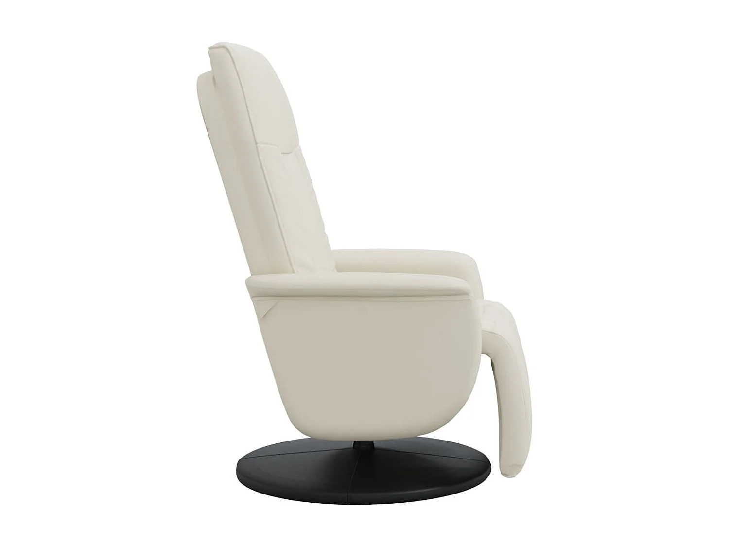 Fauteuil inclinable avec repose-pieds crème similicuir