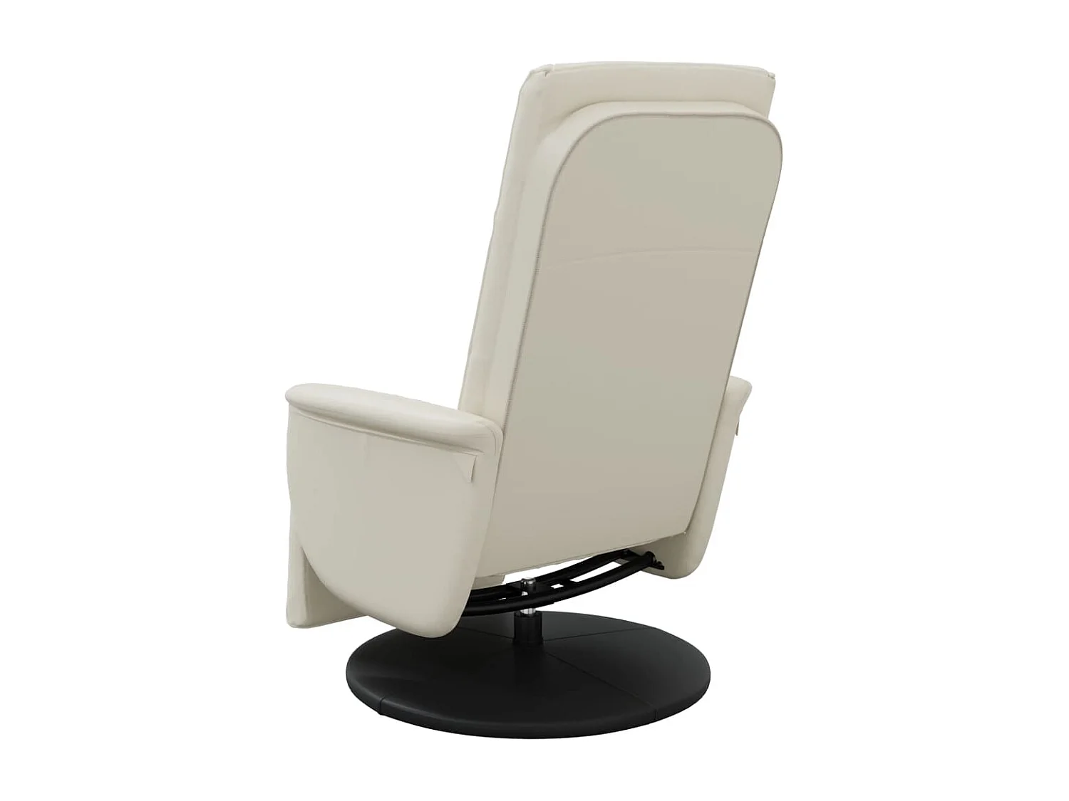 Fauteuil inclinable avec repose-pieds crème similicuir