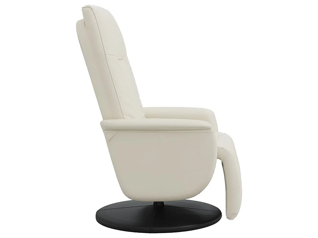 Fauteuil inclinable avec repose-pieds crème similicuir