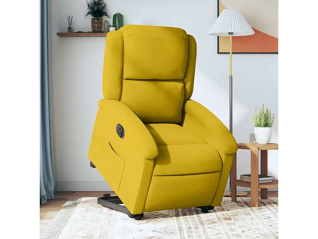Fauteuil inclinable électrique jaune Velours