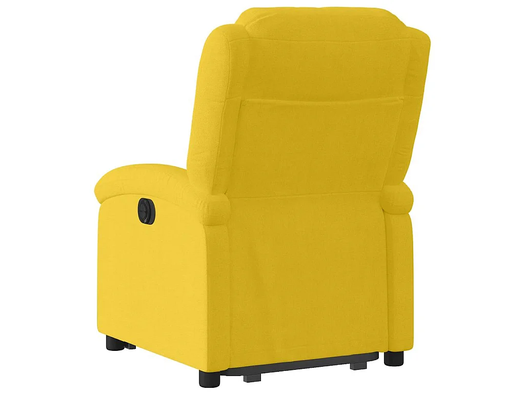 Poltrona reclinável elevatória elétrica veludo amarelo
