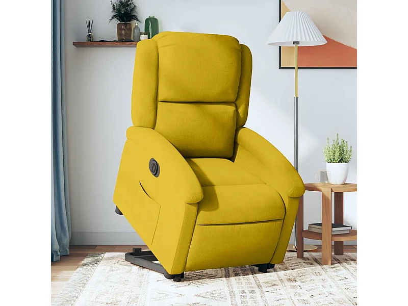 Fauteuil inclinable électrique jaune Velours