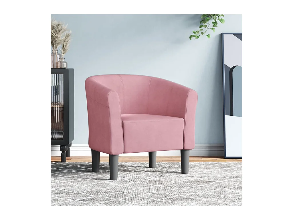Kuipstoel fluweel roze