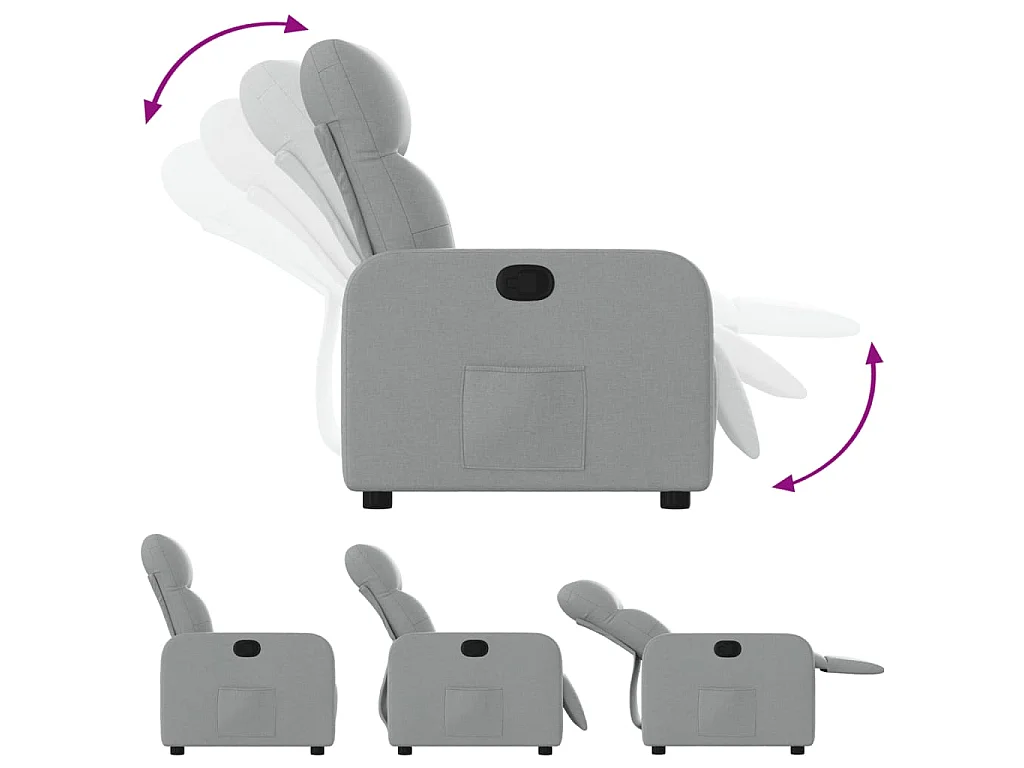 Fauteuil inclinable Gris clair Tissu
