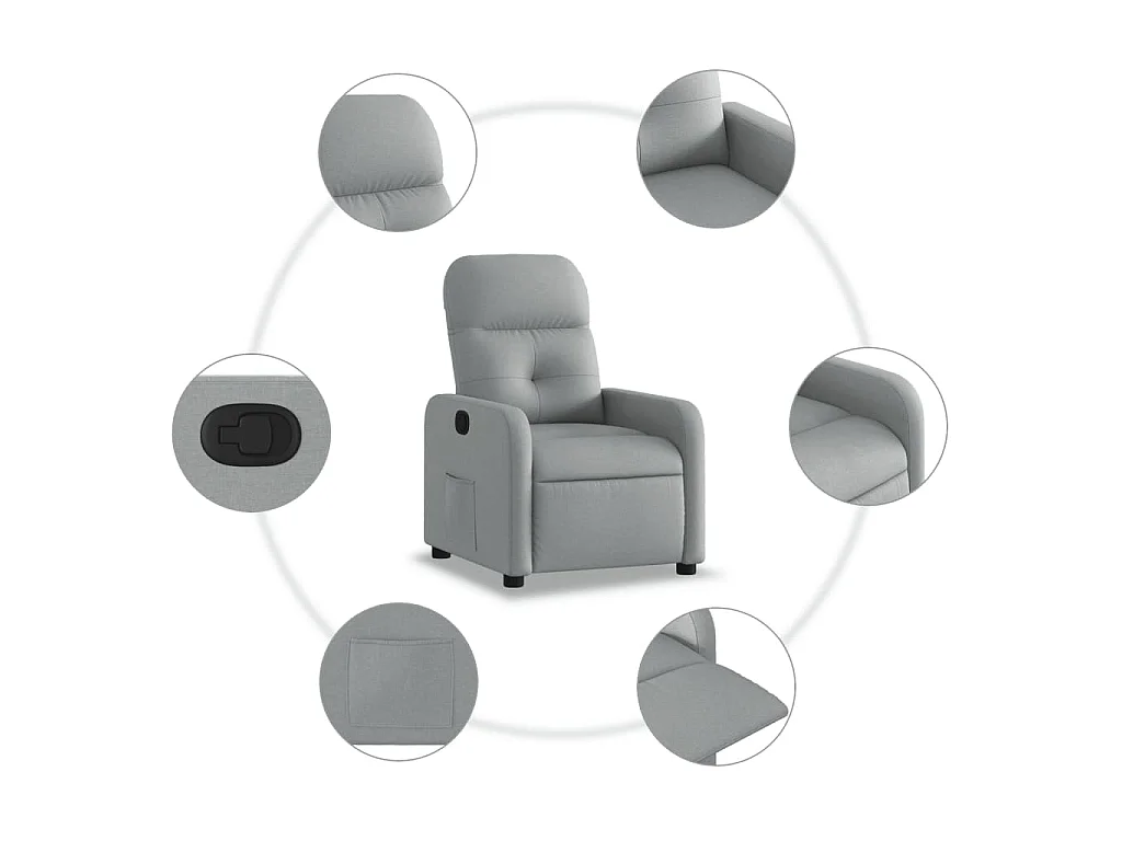 Fauteuil inclinable Gris clair Tissu