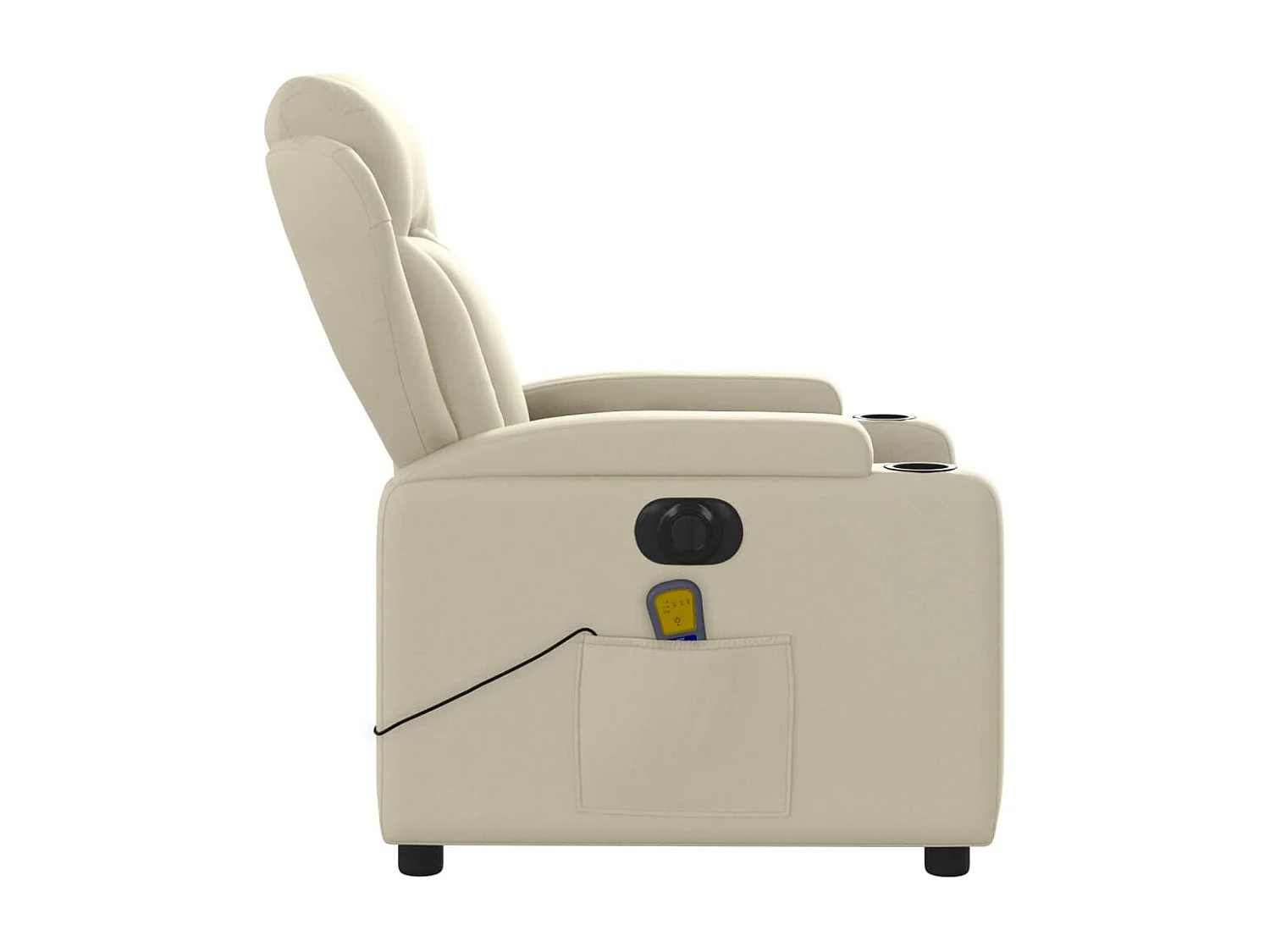 Poltrona Massaggiante Elettrica Reclinabile Crema Similpelle