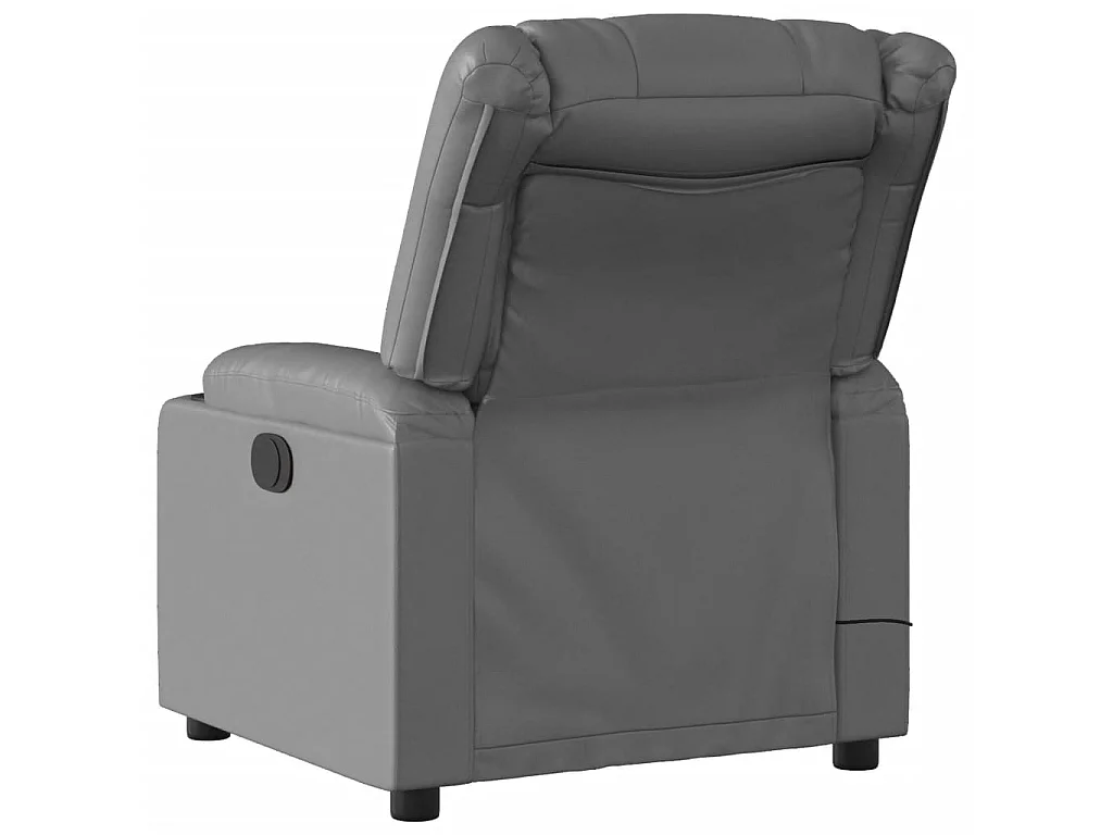 Fauteuil de massage inclinable électrique gris similicuir