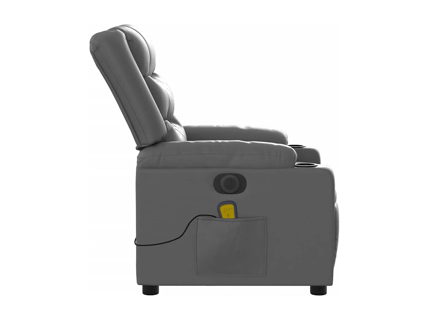 Fauteuil de massage inclinable électrique gris similicuir