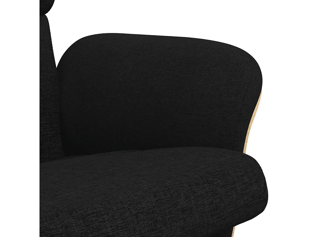Fauteuil inclinable avec repose-pied noir tissu