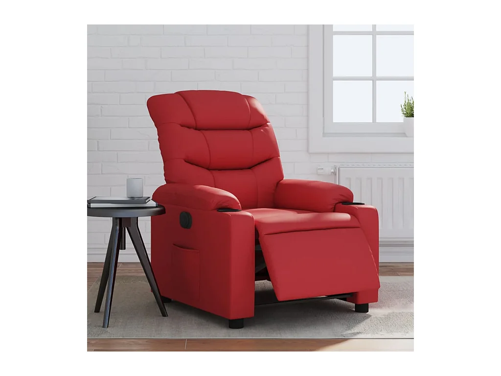 Fauteuil inclinable électrique Rouge Similicuir
