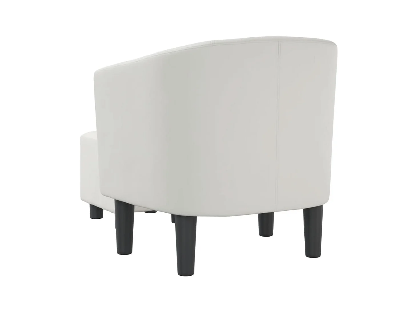 Fauteuil avec repose-pied blanc similicuir