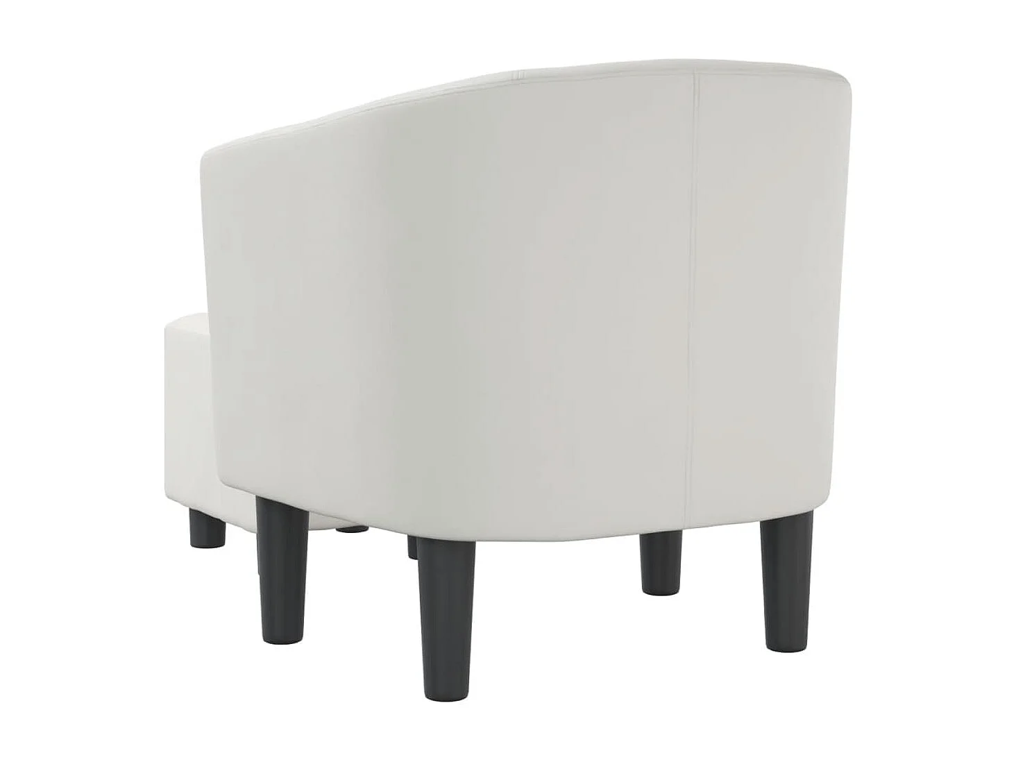 Fauteuil avec repose-pied blanc similicuir