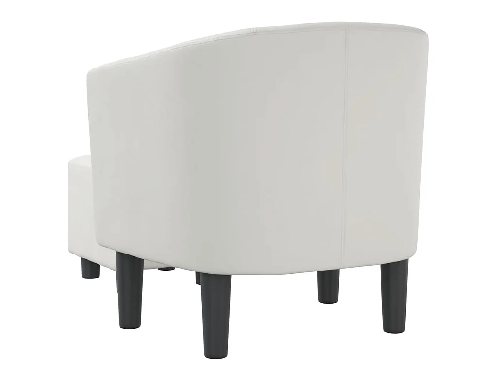 Fauteuil avec repose-pied blanc similicuir
