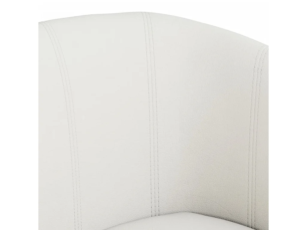 Fauteuil avec repose-pied blanc similicuir