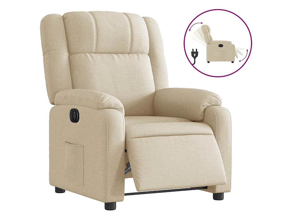 Relaxsessel Elektrisch Creme Stoff