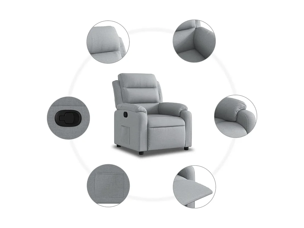 Fauteuil inclinable Gris clair Tissu