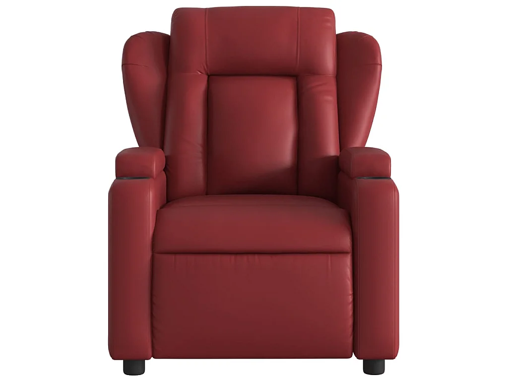 Poltrona reclinável elétrica couro artificial vermelho tinto