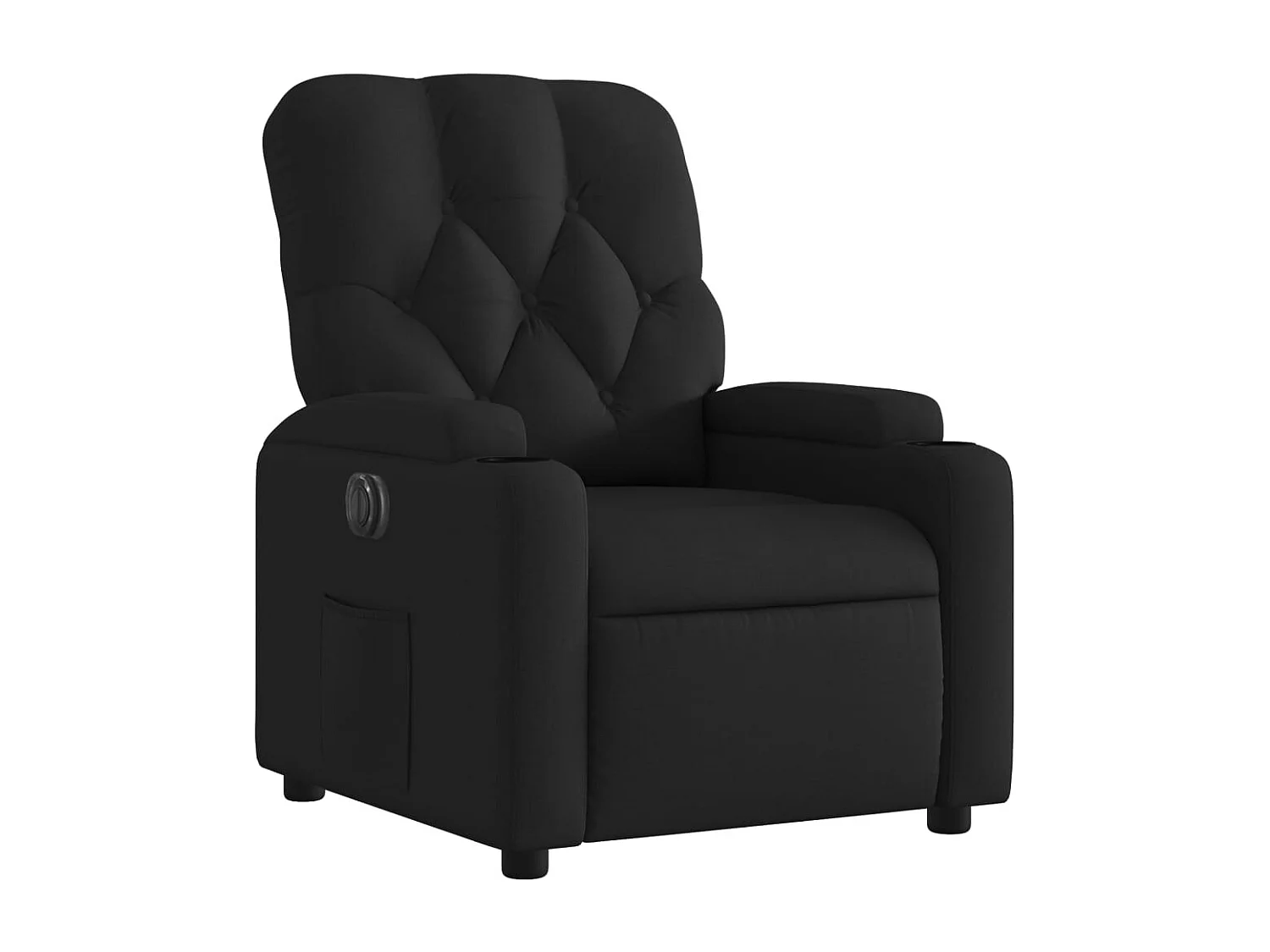Fauteuil verstelbaar elektrisch stof zwart