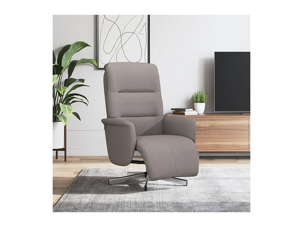 Fauteuil inclinable avec repose-pieds taupe tissu