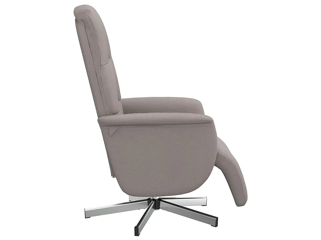 Fauteuil inclinable avec repose-pieds taupe tissu