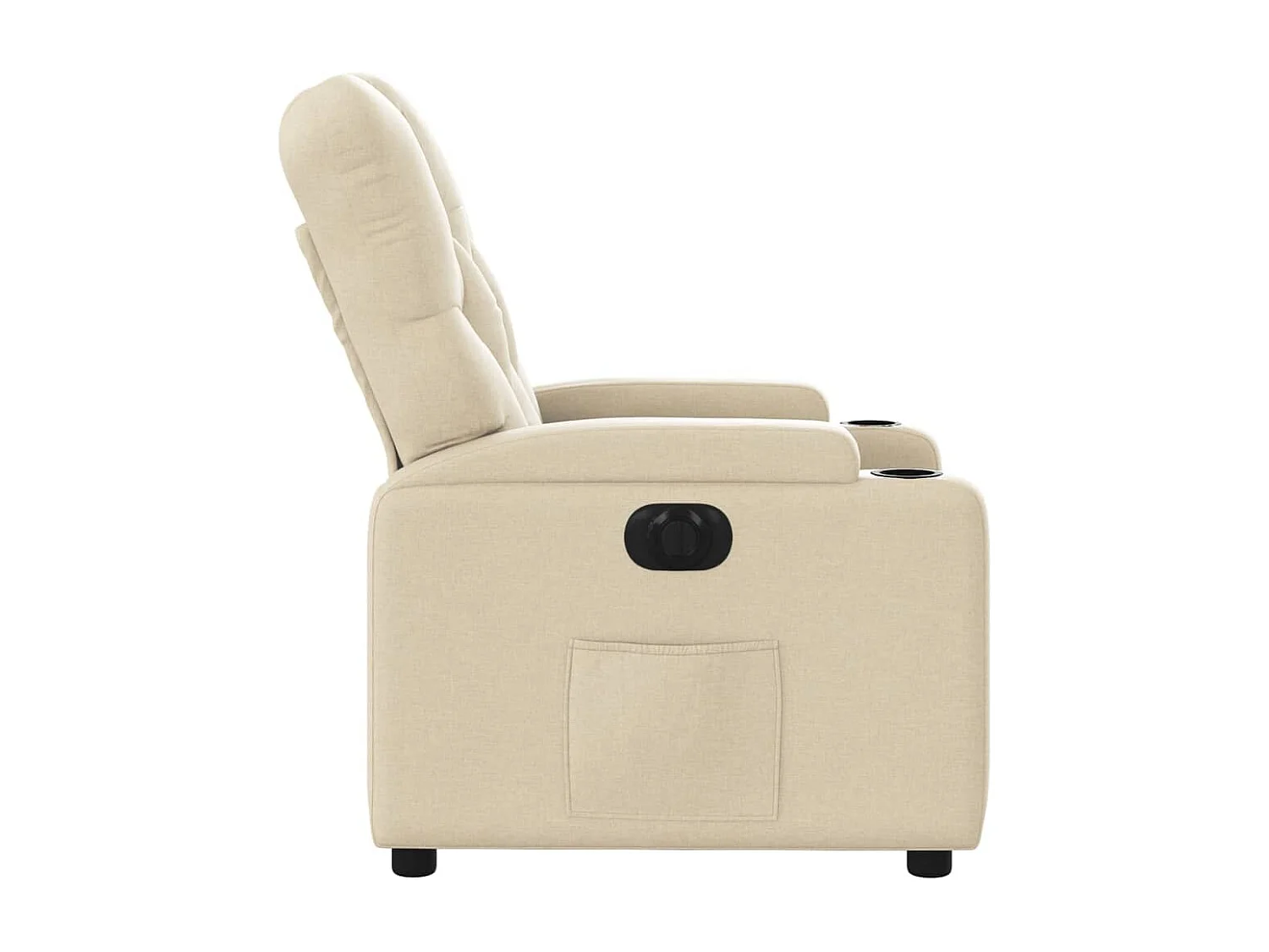 Fauteuil verstelbaar elektrisch stof crèmekleurig