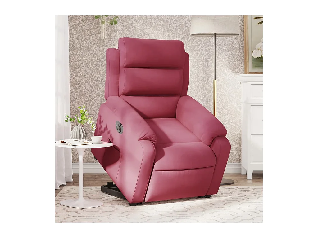 Fauteuil inclinable électrique rouge bordeaux velours