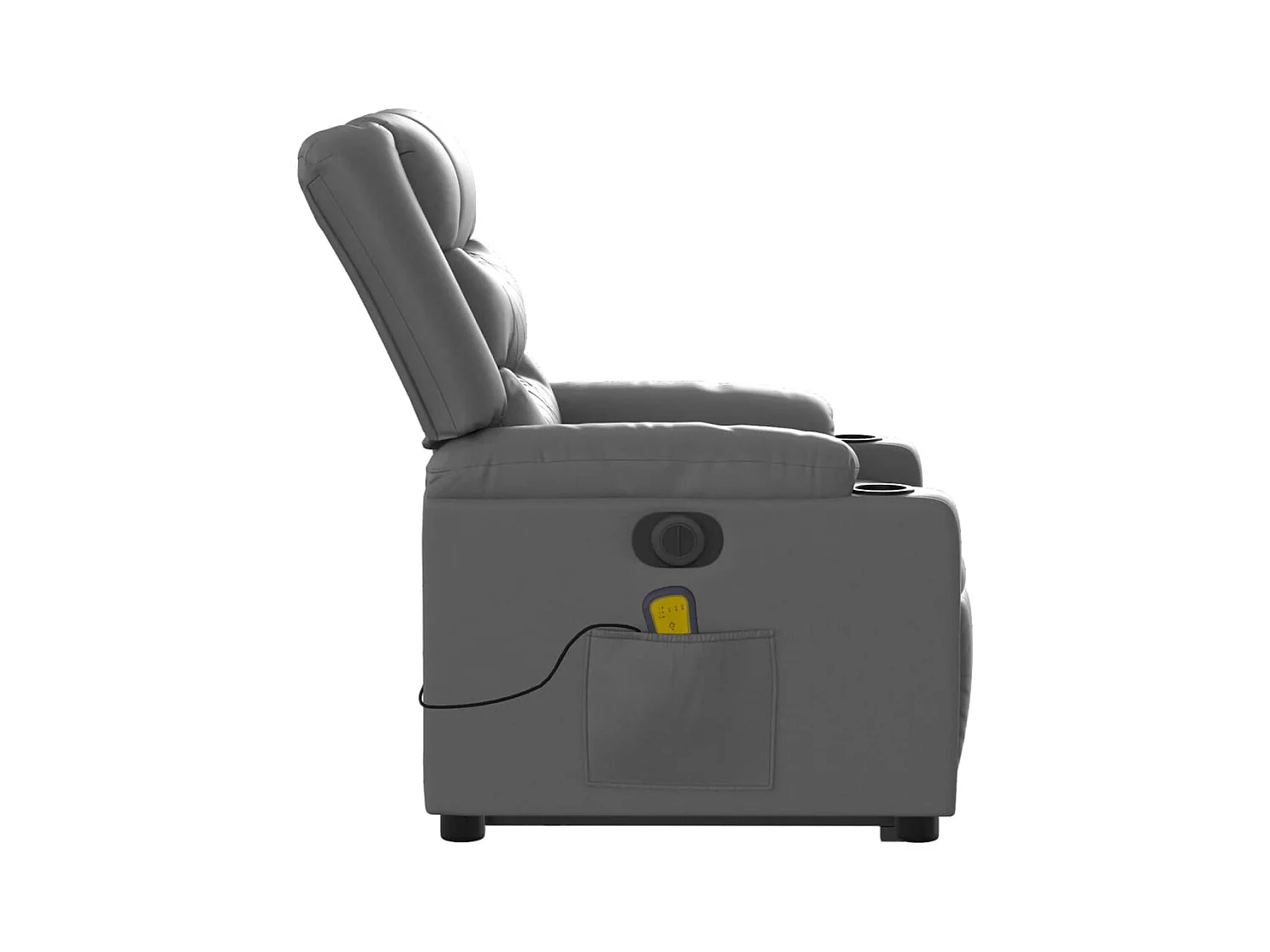 Massagesessel mit Aufstehhilfe Elektrisch Grau Kunstleder