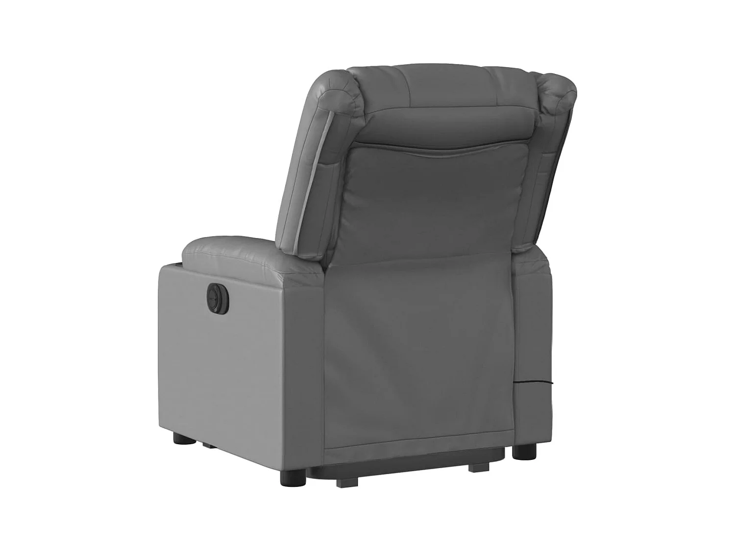 Massagesessel mit Aufstehhilfe Elektrisch Grau Kunstleder