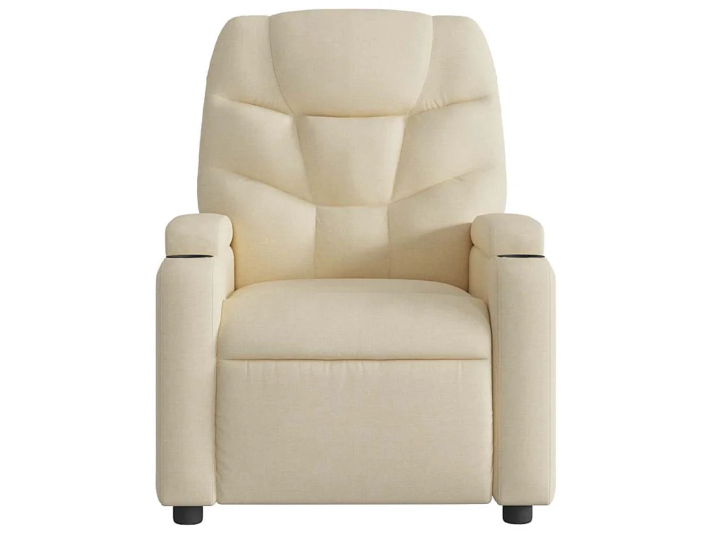 Fauteuil verstelbaar elektrisch stof crèmekleurig