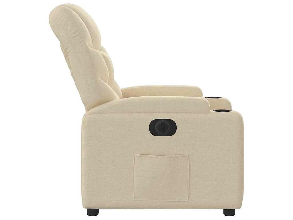 Fauteuil verstelbaar elektrisch stof crèmekleurig