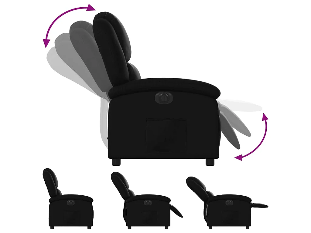 Fauteuil inclinable électrique Noir Similicuir