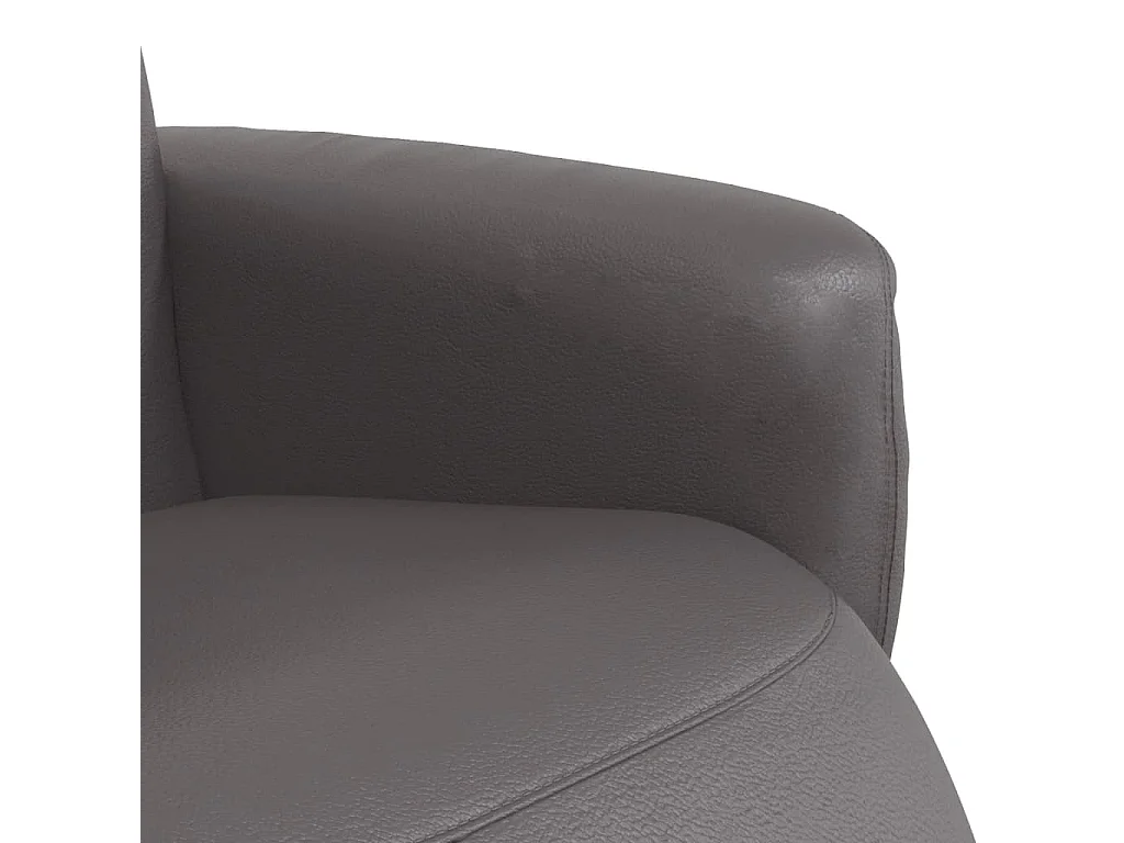 Fauteuil inclinable avec repose-pieds gris similicuir