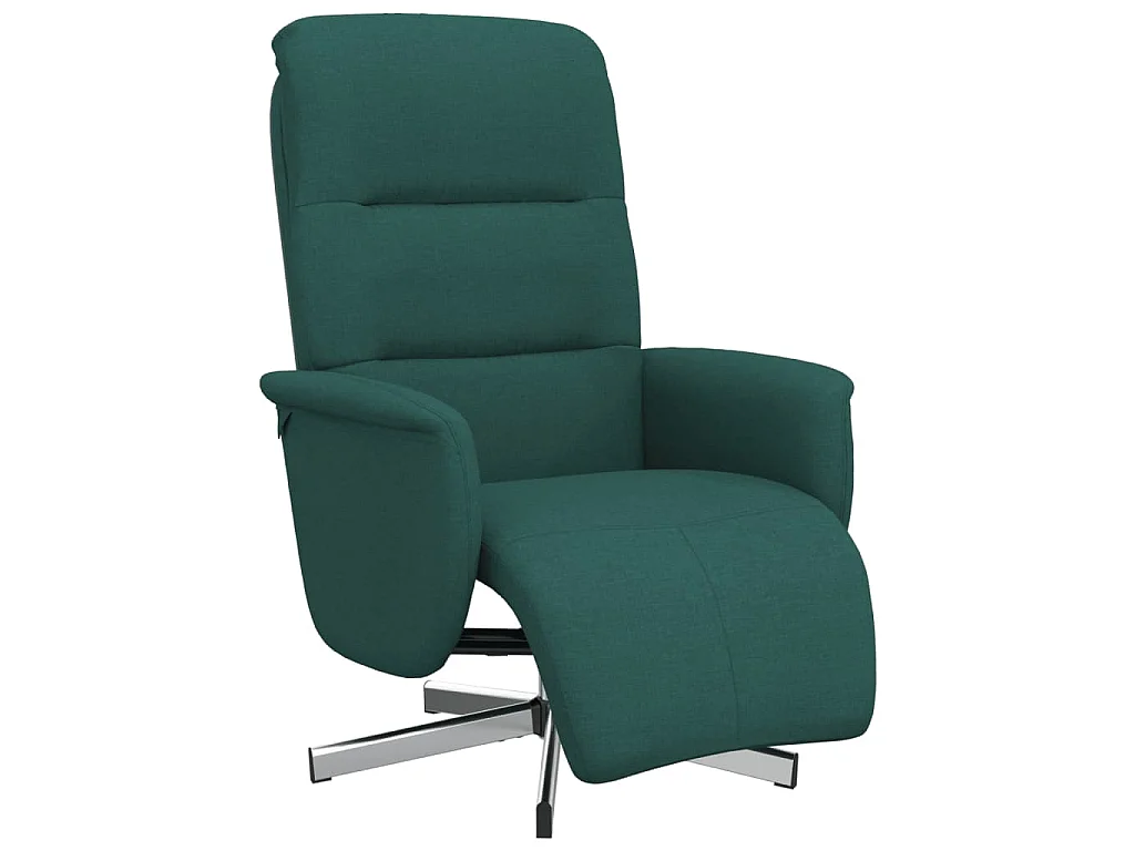 Fauteuil inclinable avec repose-pieds vert foncé tissu