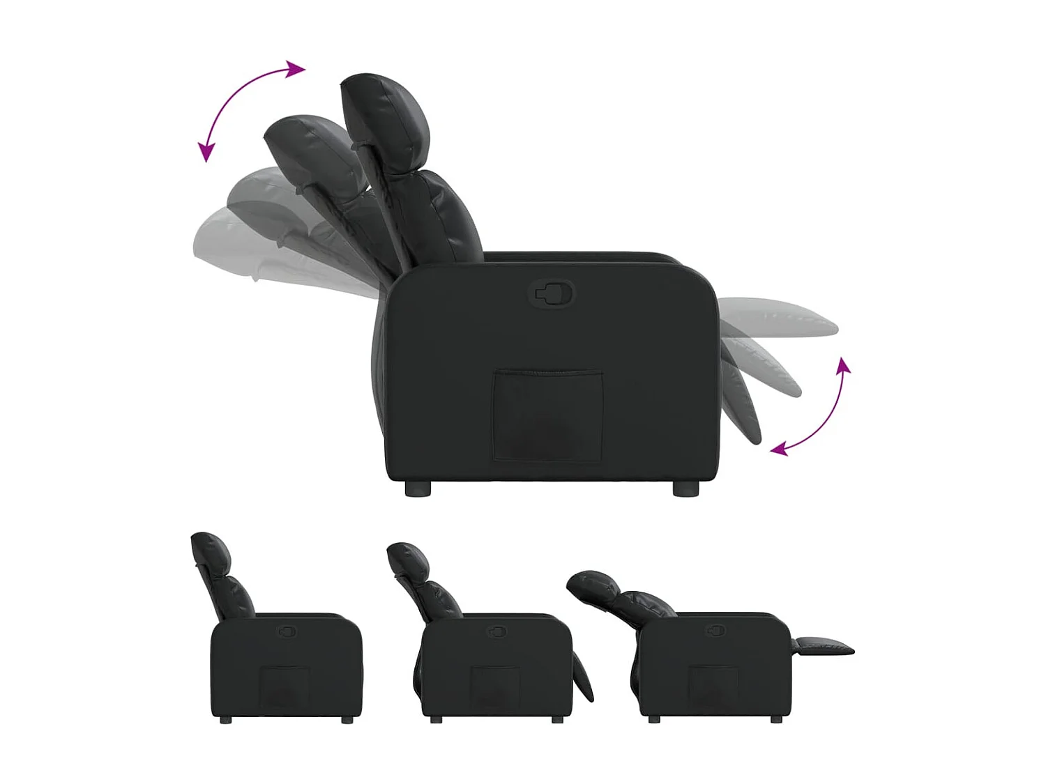 Fauteuil inclinable Noir Similicuir