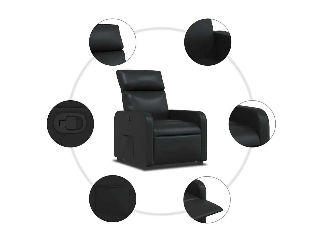Fauteuil inclinable Noir Similicuir