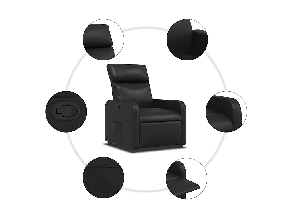 Relaxsessel Schwarz Kunstleder