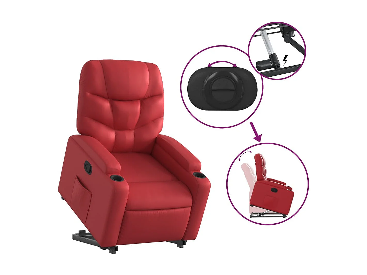 Fauteuil inclinable Rouge Similicuir
