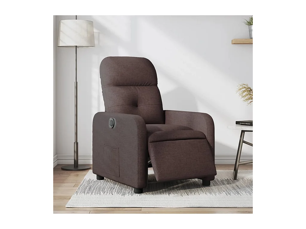 Fauteuil inclinable électrique Marron foncé Tissu
