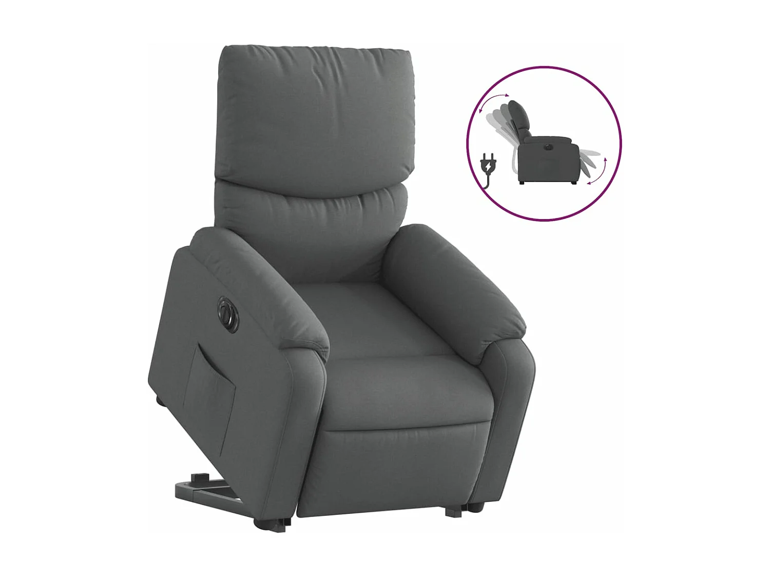 Fauteuil inclinable électrique gris foncé tissu
