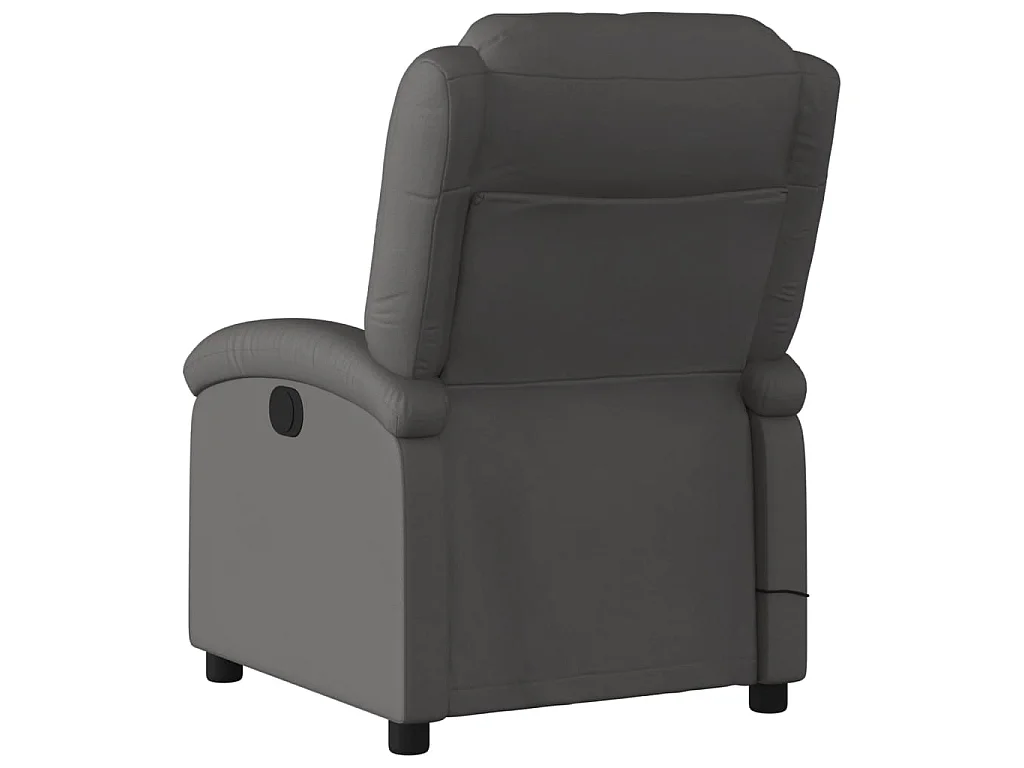 Massagesessel Elektrisch Grau Echtleder