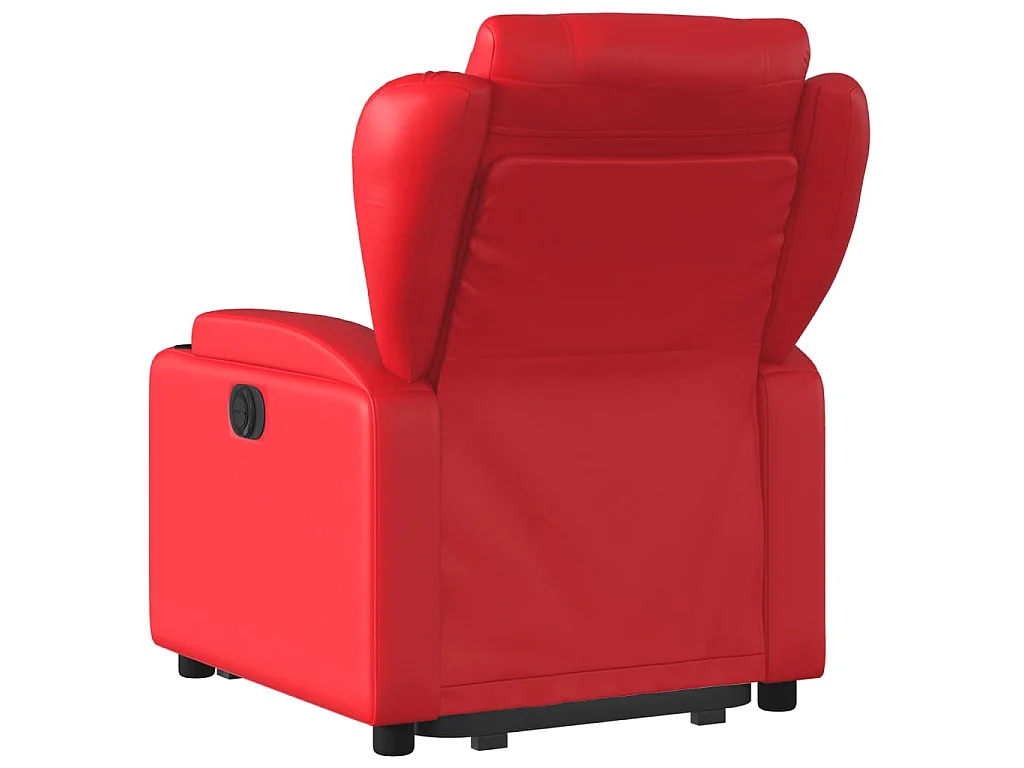 Relaxsessel mit Aufstehhilfe Elektrisch Rot Kunstleder