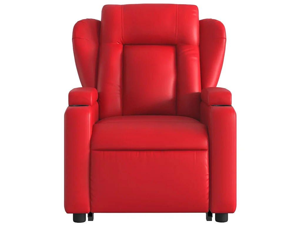 Relaxsessel mit Aufstehhilfe Elektrisch Rot Kunstleder