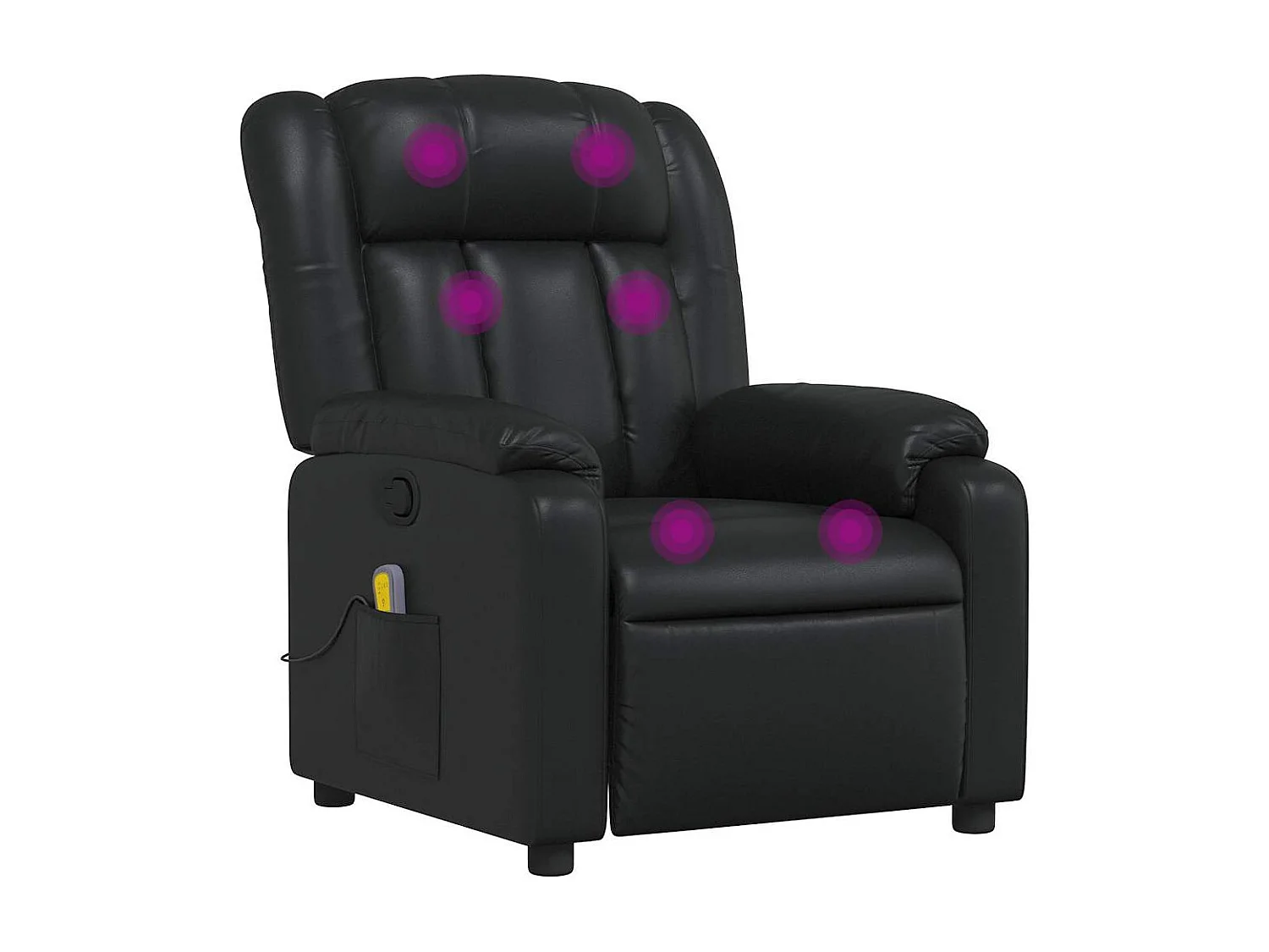 Fauteuil de massage inclinable Noir Similicuir