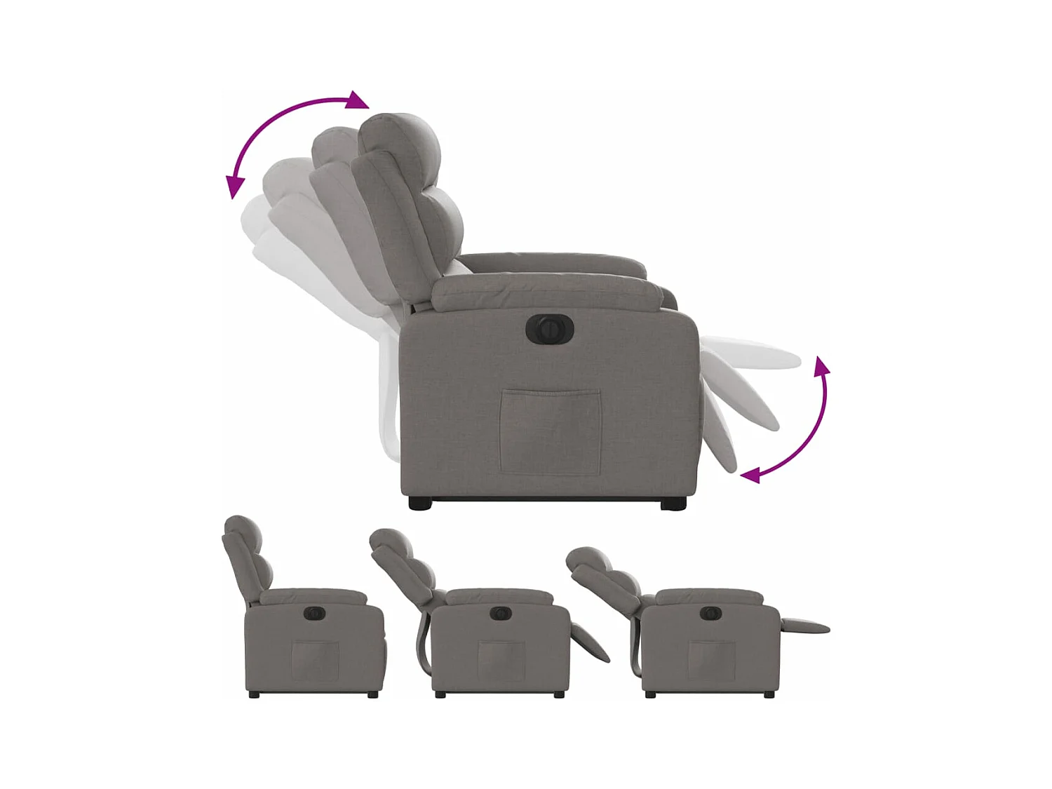 Sta-op-stoel elektrisch verstelbaar stof taupe