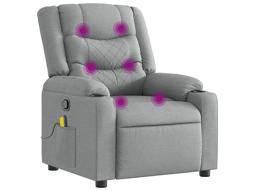 Fauteuil de massage inclinable Gris clair Tissu