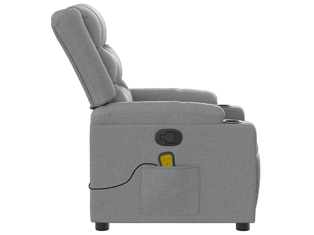 Fauteuil de massage inclinable Gris clair Tissu