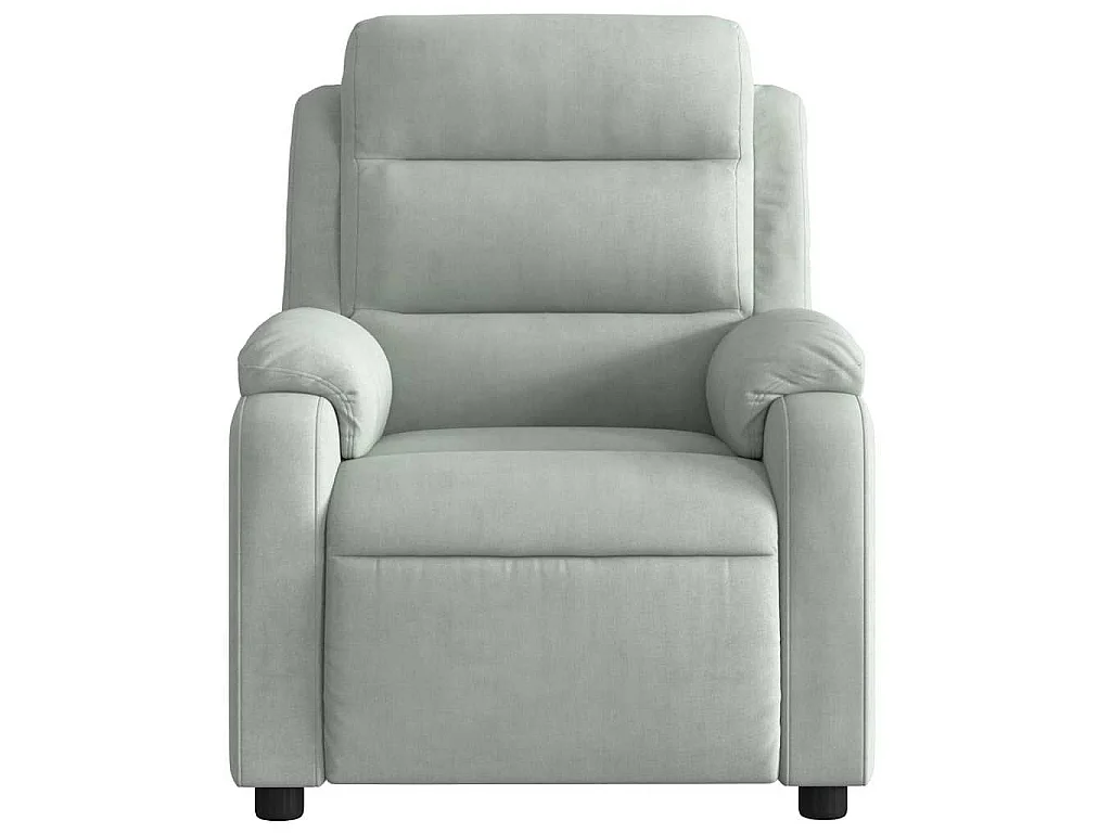 Poltrona Reclinabile Grigio Chiaro in Velluto
