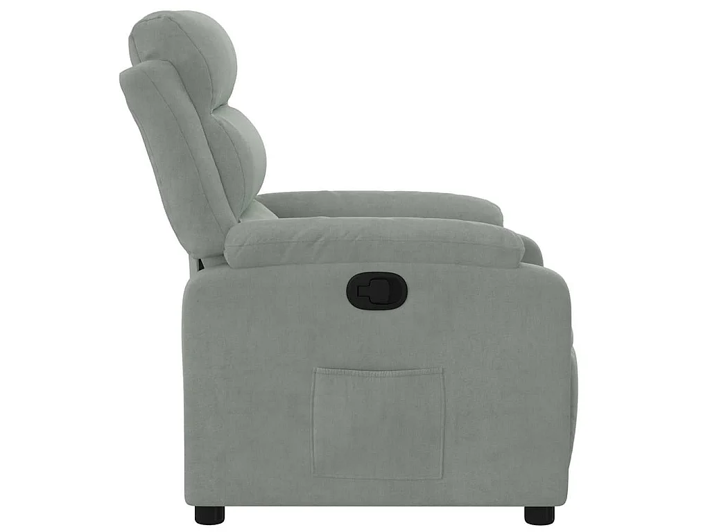 Poltrona Reclinabile Grigio Chiaro in Velluto