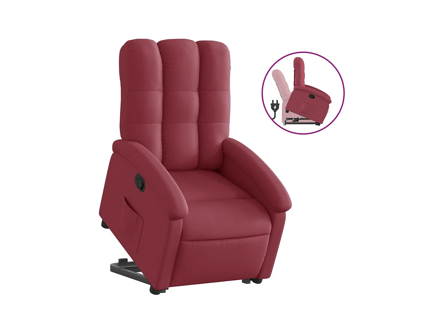 Fauteuil inclinable rouge bordeaux tissu